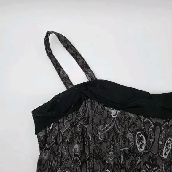 Tripp NYC Shirt Womens Medium Purple Black Tank Corset Skull Brocade - Picture 2 of 13